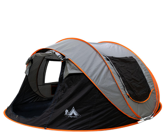 OMYCAR 戶外露營全自動速開帳篷 (5-8人)，快速搭建，家庭露營首選, 沙色, 5-8人