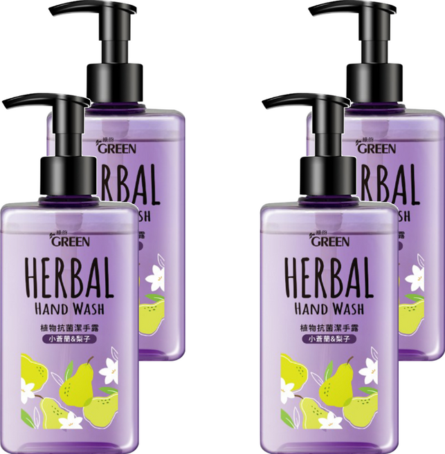 GREEN 綠的 植物抗菌潔手露 小黃瓜&梨子, 350ml, 4瓶