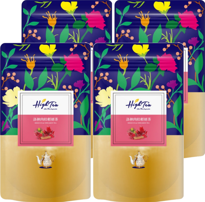 High Tea 伂橙 洛神肉桂輕妍茶包 天然無咖啡因 冷熱皆宜, 3.5g, 12包, 4袋