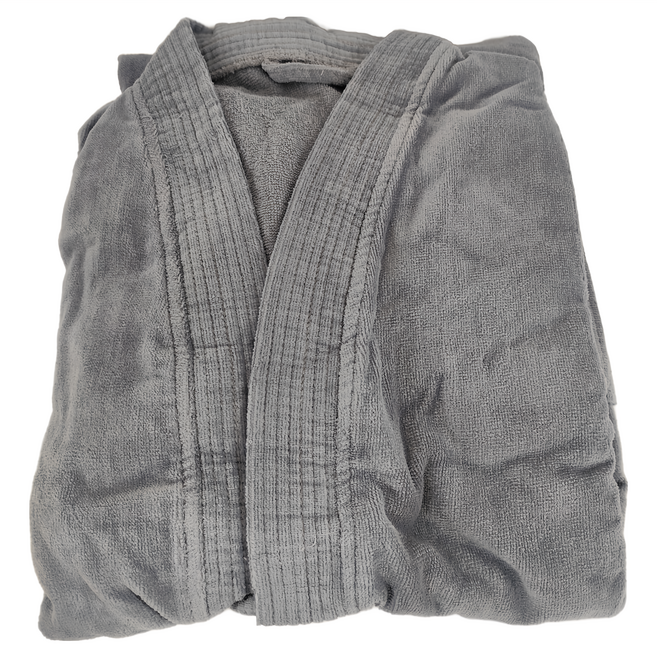 星紅織品 飯店專用剪絨純棉大浴袍 - 親膚柔軟 超強吸水, 灰色, 1件