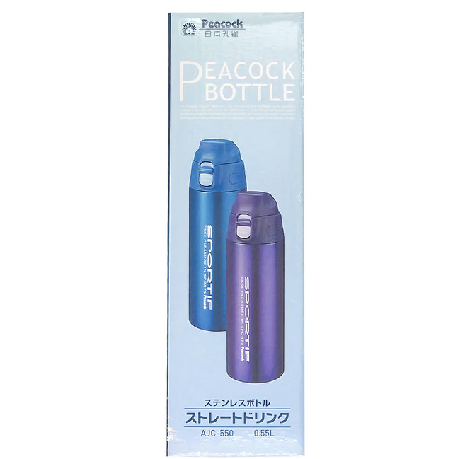 Peacock 日本孔雀 運動暢快直飲不鏽鋼保冷專用保溫杯 AJC-550, 紫色, 550ml, 1個