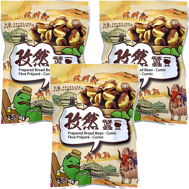 六福 孜然蠶豆, 100g, 3包