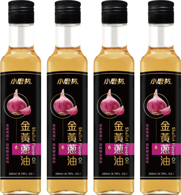 小磨坊 金黃蔥油, 260ml, 4瓶