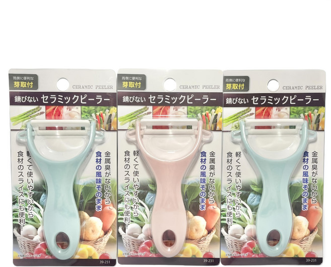 seiwa-pro 馬卡龍色陶瓷削皮器, 顏色隨機, 3個