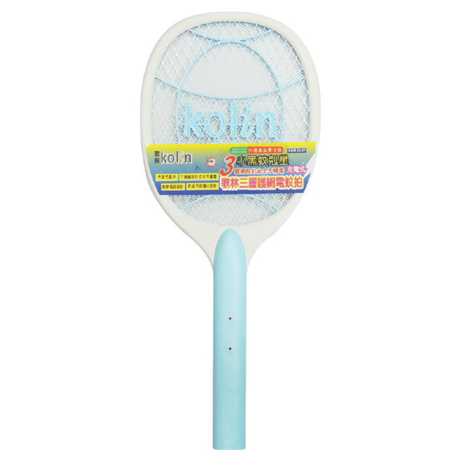 Kolin 歌林 三層護網電蚊拍, 白色 + 藍色