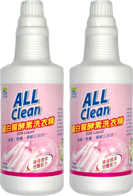 do it 多益得 ALL Clean 蛋白質酵素洗衣精, 946ml, 2瓶