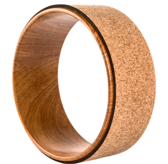 LEADER X 專業塑身 後彎伸展輔助軟木瑜珈圈 承重150kg, 1個, 原木色