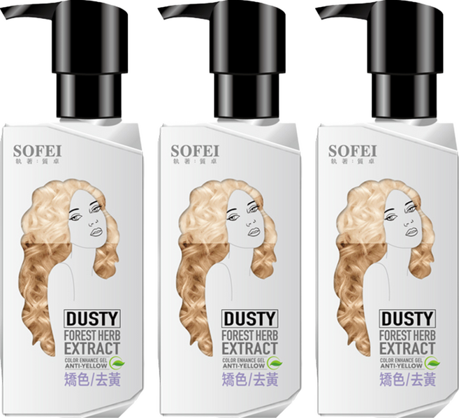 SOFEI 舒妃 型色家 植萃添加染髮補色露 矯色/去黃, 3件