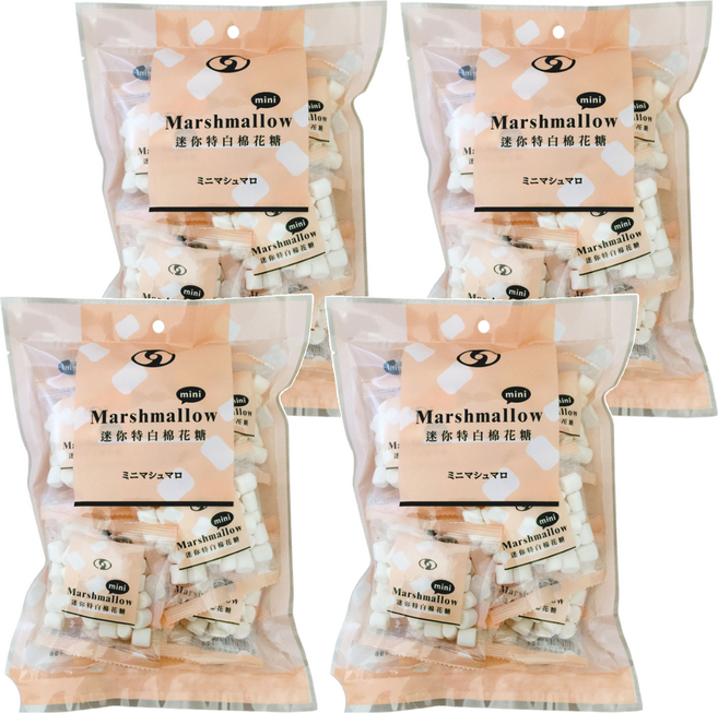卜祥 迷你特白棉花糖, 125g, 4袋