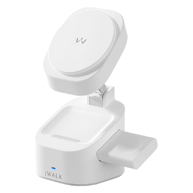 iWALK 三合一無線充電折疊支架, 白色, 1個
