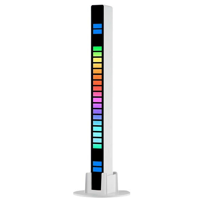 葉子小舖 RGB同步節奏燈 插電款 白色 電腦桌面氛圍燈 音樂同步 多種燈光模式, 1個