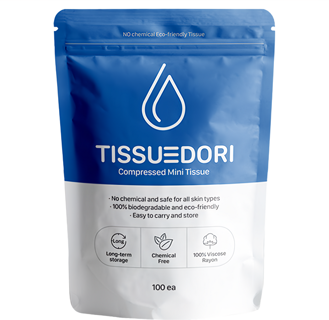 TissuEDori 迷你壓縮紙巾, 100顆, 1袋