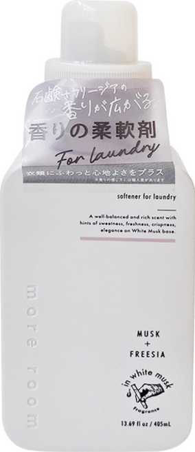 more room 香氛柔軟精 白麝香 + 小蒼蘭, 405ml, 1瓶