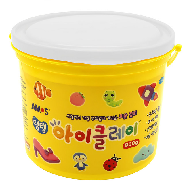 AMOS 阿摩司 兒童用 Q彈魔術黏土, 900g, 1罐, 白色