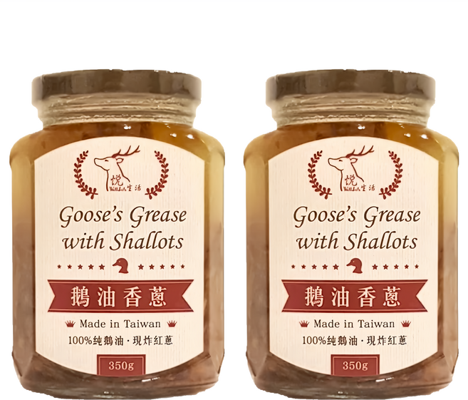 Well Life 悅生活 極鮮 黃金3A頂級香蔥款鵝油, 350g, 2罐