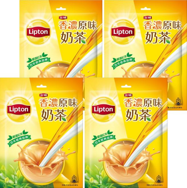 Lipton 立頓 香濃原味奶茶, 20g, 20包, 4袋