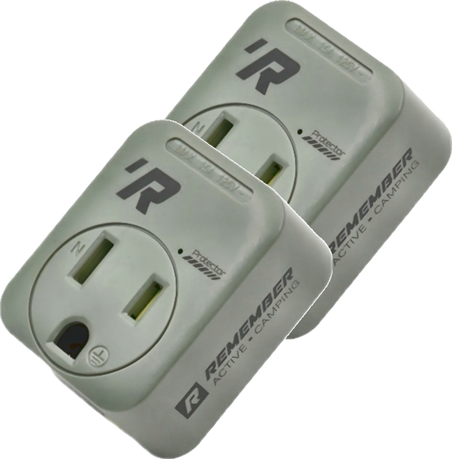 REMEMBER OUTDOOR 3轉2轉接頭 3孔 EC-01G 4.5 x 3.5 x 2.2cm, 戰術綠, 2個