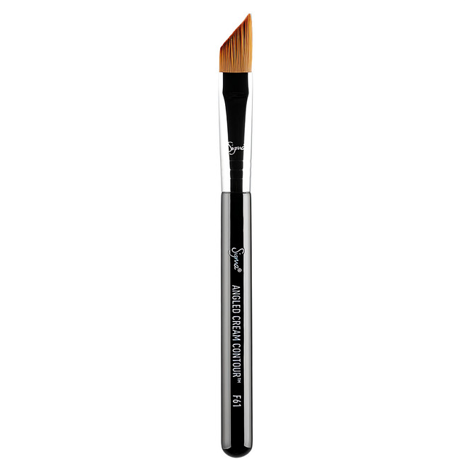 SIGMA BEAUTY Angled Cream Contour 斜角霜狀遮瑕修容刷 F61, 黑色刷柄, 1支