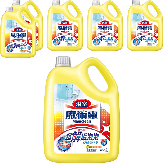 Kao 花王 Magiclean 魔術靈 台灣公司貨 浴室清潔劑 舒適檸檬, 3.8L, 6桶