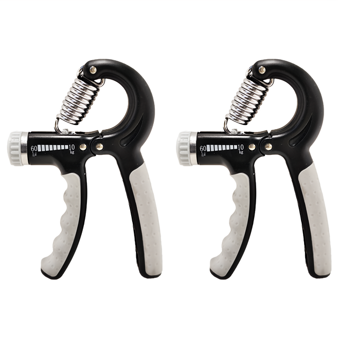 基礎款可調節握力器, 黑灰色, 2個