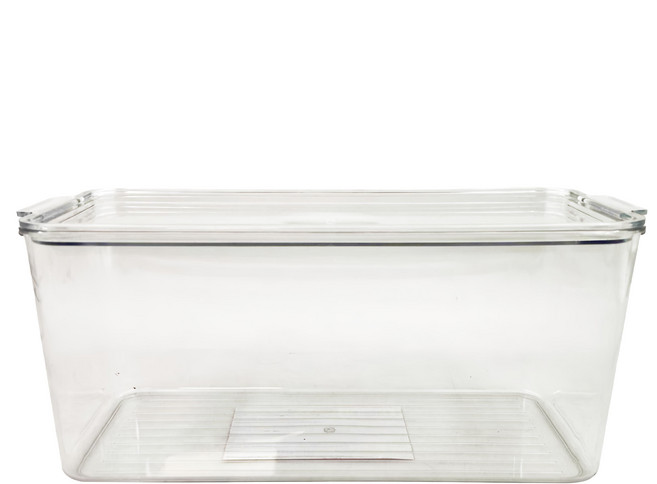 SHIMOYAMA 冰箱蔬果生鮮收納盒 附蓋 3.5L, 1個, Clear