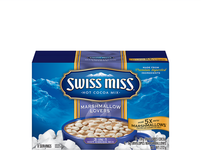 SWISS MISS 濃情棉花糖熱可可粉, 8包, 34g, 1盒
