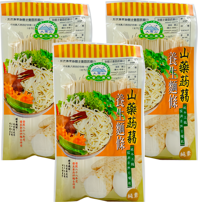 大雪山農場 山藥蒟蒻麵, 250g, 3包