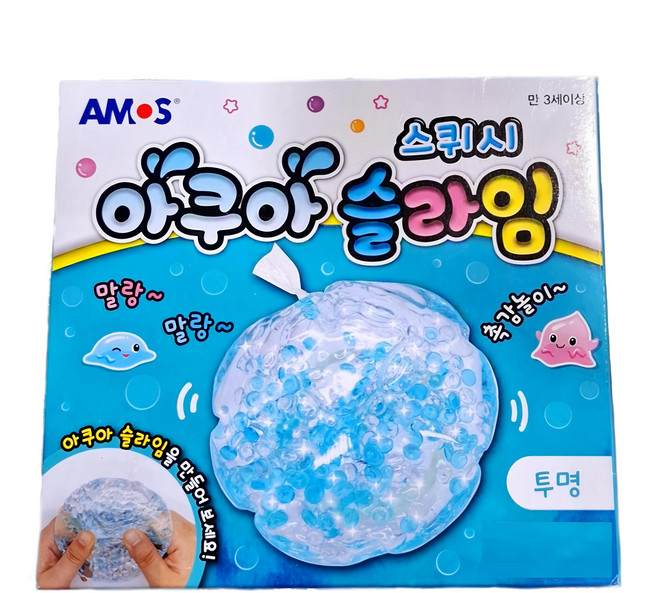 AMOS 阿摩司 史萊姆創意捏捏球, 水藍晶, 1盒