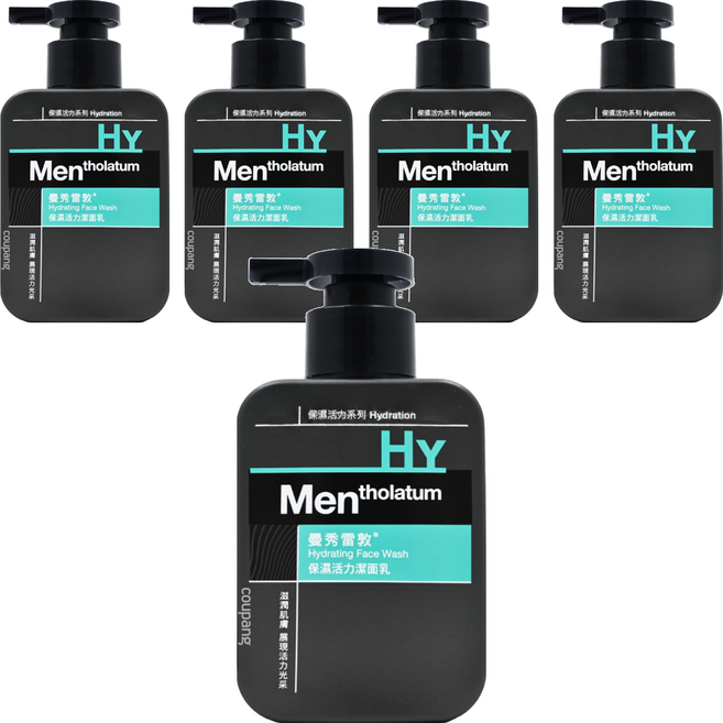 MENTHOLATUM 曼秀雷敦 台灣公司貨 男士保濕活力潔面乳, 150ml, 5瓶