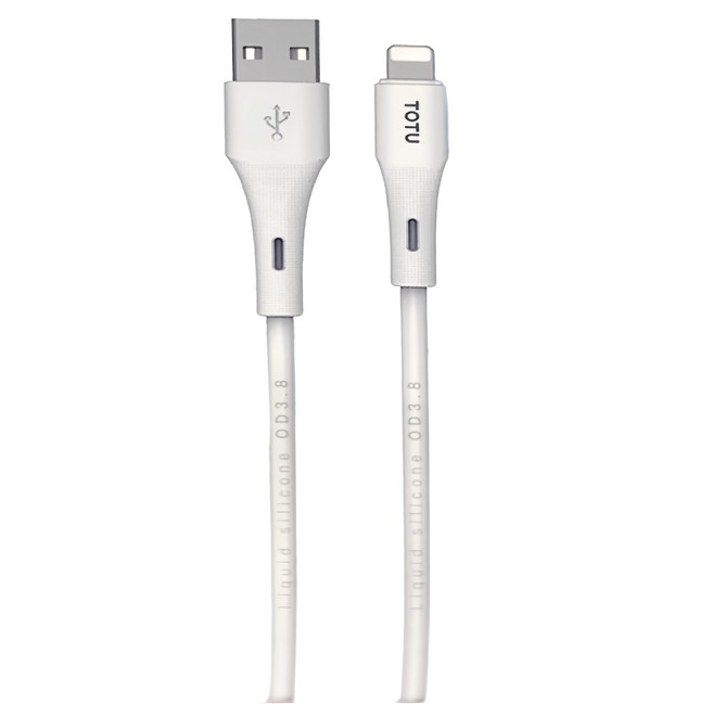 TOTU 拓途 膚感系列 PD USB-C-Type-C Lightning/iPhone充電線傳輸線快充線 液態矽膠, 1m, 白色, 1條