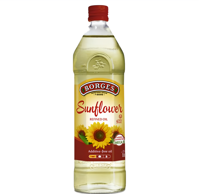 BORGES 西班牙原裝原瓶進口100%純葵花油, 1L, 1瓶