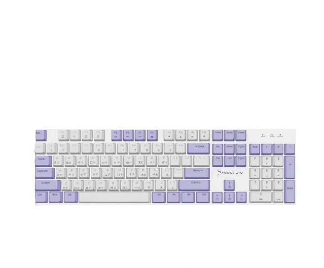 HONG JIN 宏晉 撞色夢幻機械式鍵盤, HJ-521, 紫晶回響, 紅軸