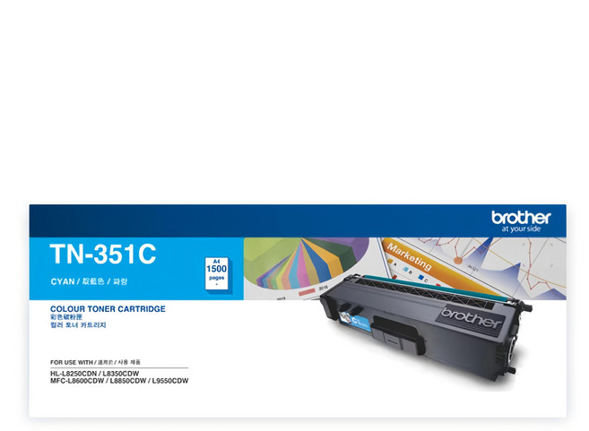 brother 兄弟牌 原廠正品碳粉匣 TN-351C 適用機型 MFC-L8600CDW/HL-L8350CDW, 黑色, 1個