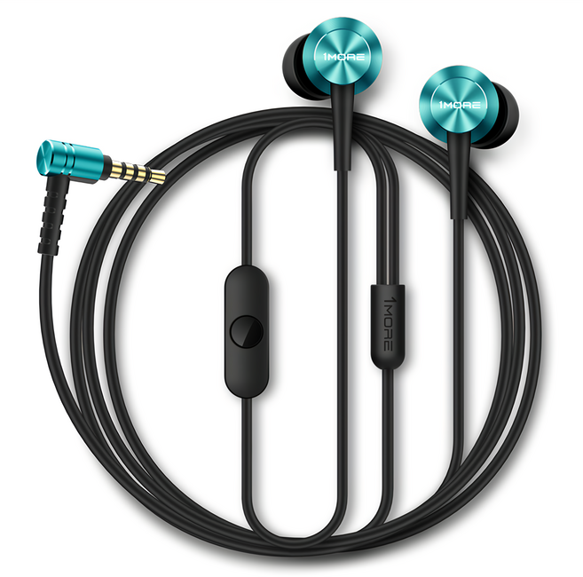 1MORE 萬魔 風尚版活塞耳機 E1009 湖水藍 時尚外觀 輕巧舒適 線控操作方便