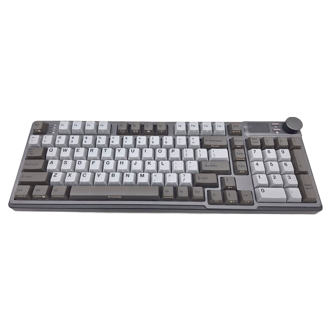 irocks 艾芮克 RGB 熱插拔無線機械鍵盤 原廠保固, IRK85R, 石墨灰, 靜音奶茶軸