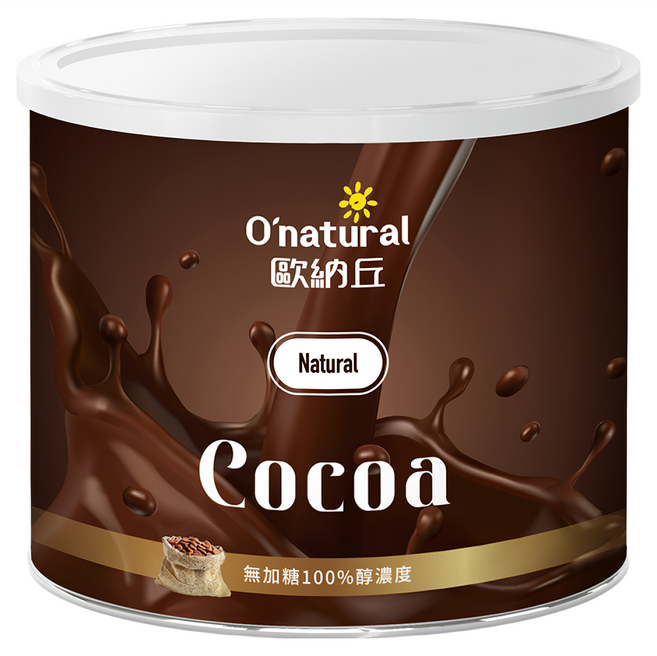 O'natural 歐納丘 純天然沖泡式可可粉, 150g, 1罐, 1罐
