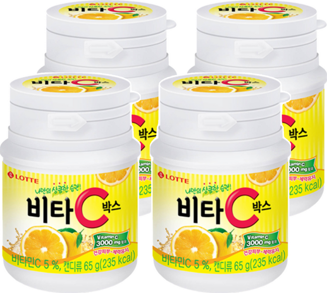 LOTTE 樂天 檸檬糖, 65g, 4罐