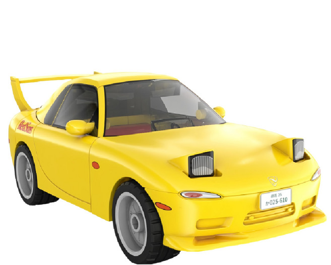 CaDA 咔搭 頭文字D 磨輪車 馬自達 RX7-FD, 黃色, 1盒