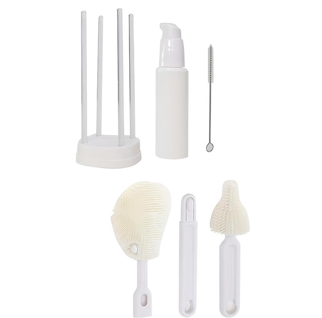 BUDDLE 便攜式奶瓶清潔組, 乾淨的白色, 1組