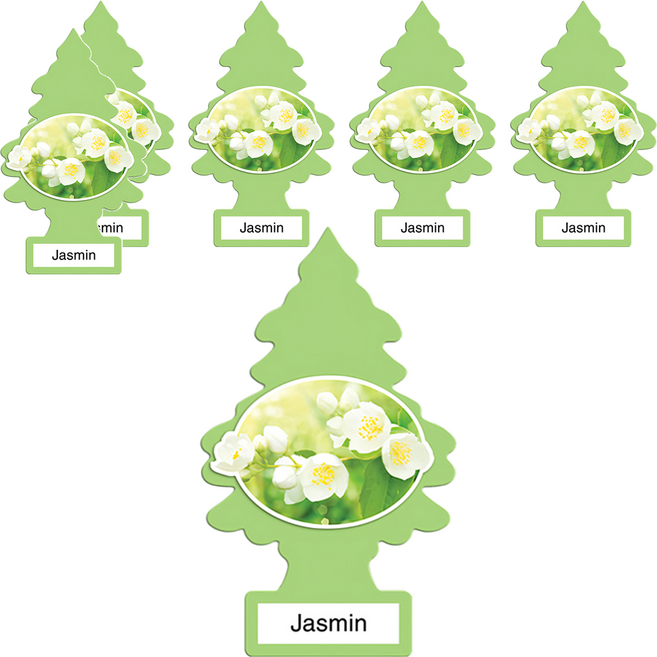 Little Trees 小樹香片 茉莉花 無毒專利香味 持久自然香味 輕巧設計, 7g, 6片