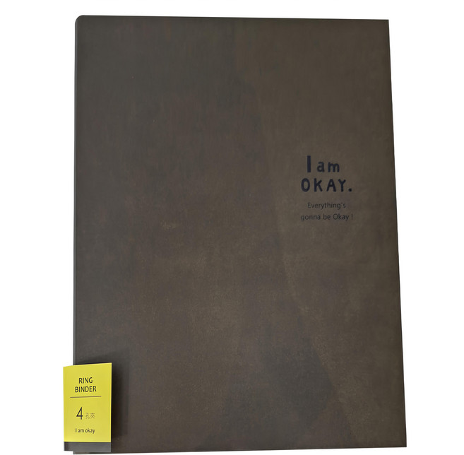 BERG 柏格文具 I am okay 4孔夾, 黑色, 1本