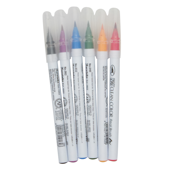 Kuretake 吳竹 彩繪毛筆組, RB-6000AT/6VA, 6支