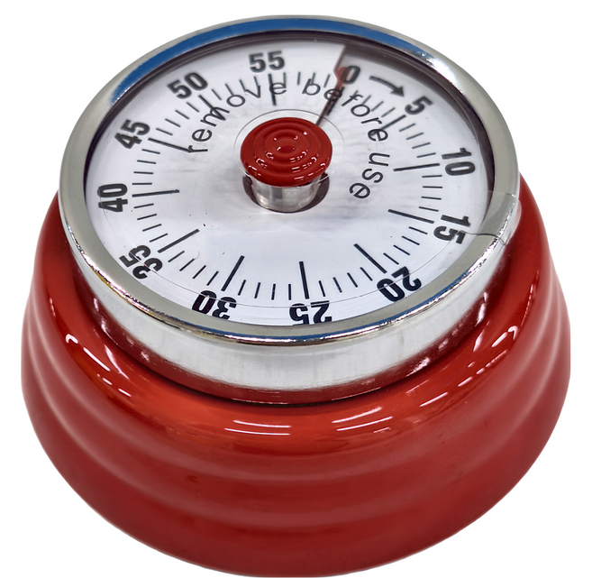 SSGP 三四鋼 餐廳廚房用品機械式計時器磁吸烹飪定時器倒數計時提醒器, 紅色, 1個