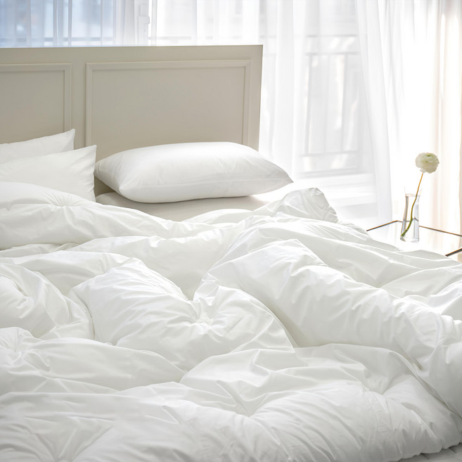 yesbedding 純粹有機棉飯店薄被, 白色