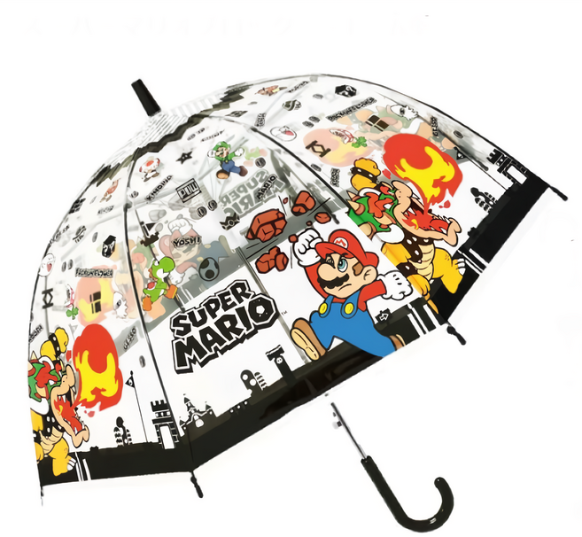 SUPER MARIO 超級瑪利歐 日本兒童卡通圖案透明傘