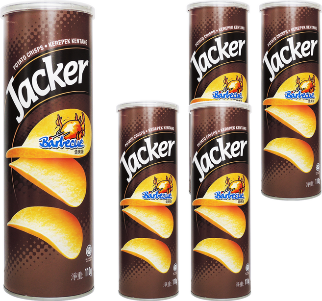 Jacker 洋芋片 燒烤味, 110g, 5罐