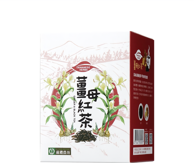 蔴鑽農坊 薑母紅茶, 3.5g, 15包, 1盒