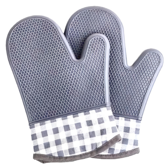 unopan 屋諾 矽膠隔熱手套 砂糖紋 灰色, 1雙