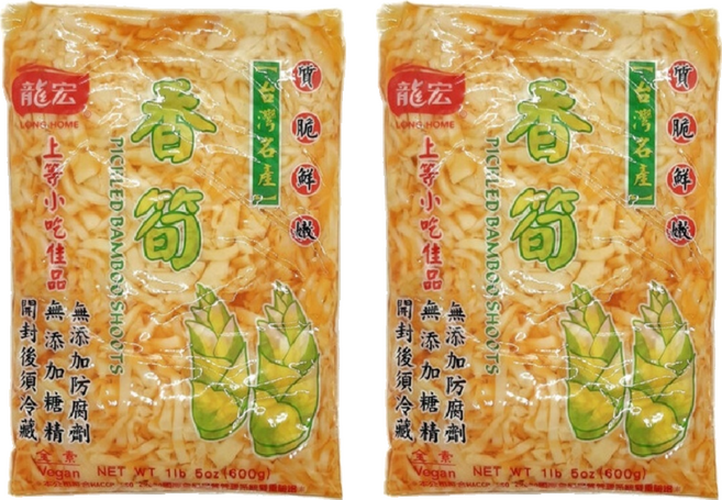 龍宏 香筍 台灣本產高山筍 軟嫩爽脆 全素食品, 600g, 2包