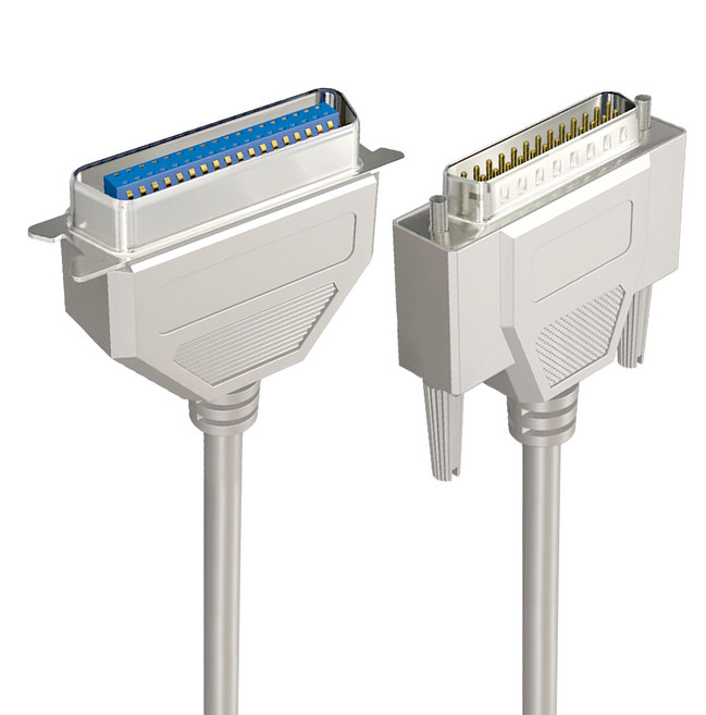 UniSync DB25-DB36公對母標準印表機傳輸連接線 2.5M長度, 1條